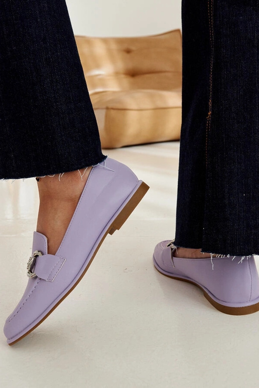 Marijas violetie mokasīni ar cirkoniem