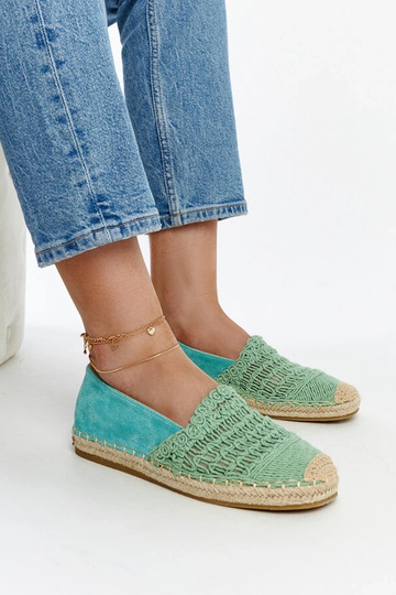 Gordanas piparmētru ažūra espadrilles