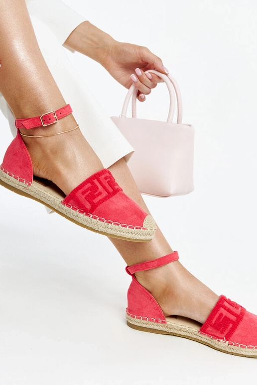 Tumši rozā espadrilas ar dekoratīvu...