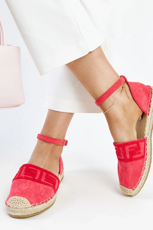 Tumši rozā espadrilas ar dekoratīvu...