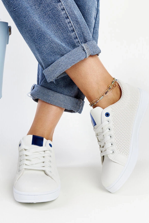 Baltas eko-ādas kedas Semret