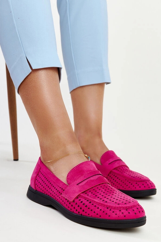 Vinceza tumši rozā zamšādas mokasīni