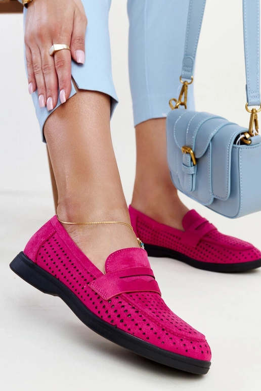 Vinceza tumši rozā zamšādas mokasīni