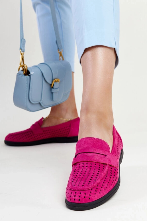 Vinceza tumši rozā zamšādas mokasīni