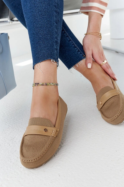 Bēša auduma mokasīni Fombio