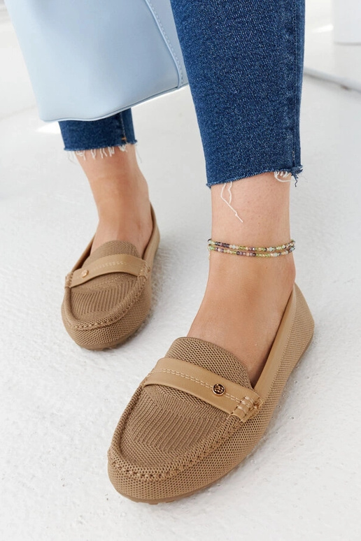 Bēša auduma mokasīni Fombio