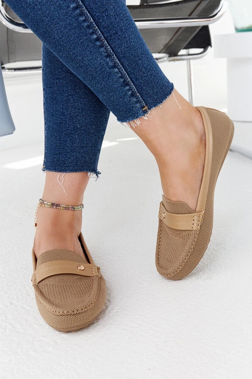 Bēša auduma mokasīni Fombio