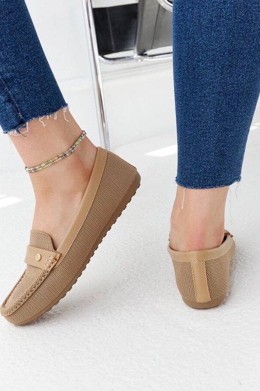 Bēša auduma mokasīni Fombio