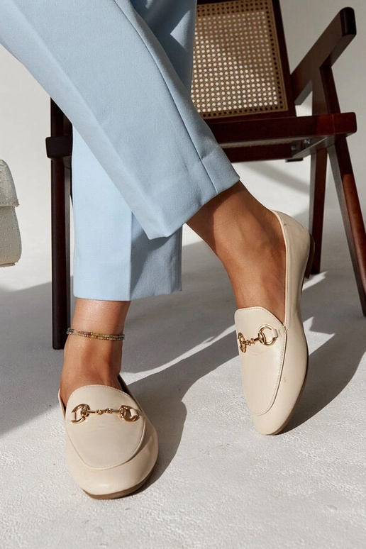 Bēši mokasīni ar sprādzi Erminia