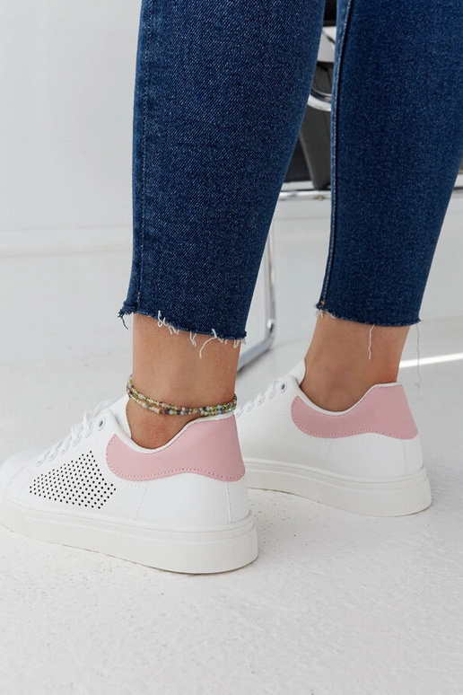 Baltas un rozā ažūra kedas Semhar