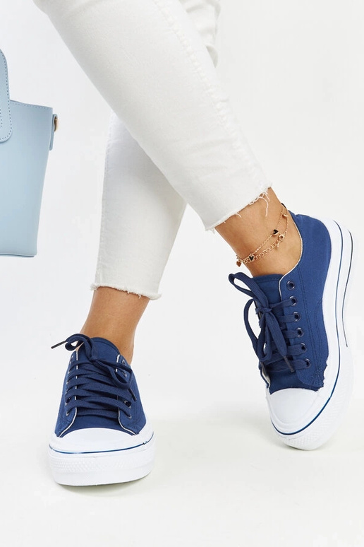 Tumši zili sporta apavi uz platformas...