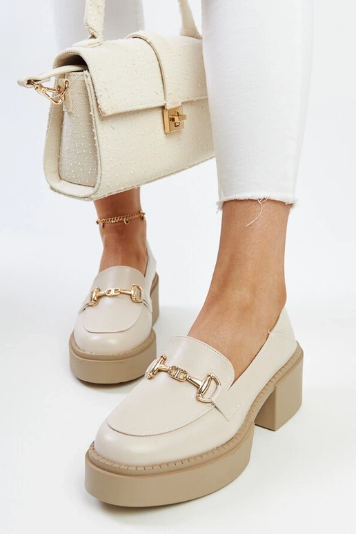 Bēšas eko ādas augstpapēžu kurpes...