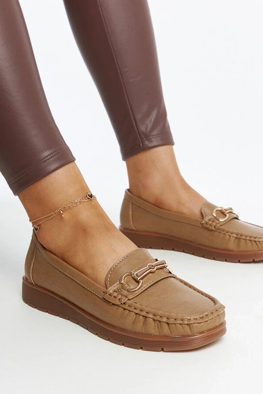 Anisah tumši smilškrāsas mokasīni ar...