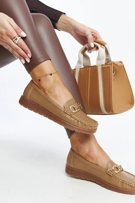 Anisah tumši smilškrāsas mokasīni ar...