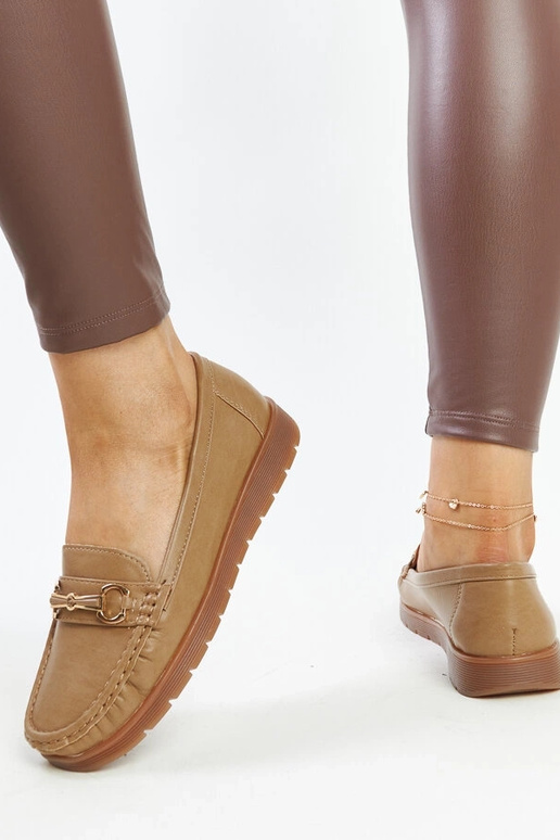 Anisah tumši smilškrāsas mokasīni ar...