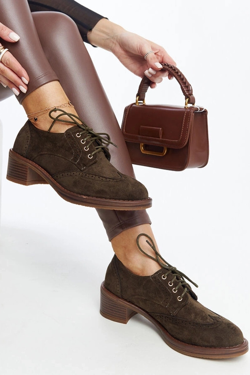 Zaļi zamšādas puszābaki ar papēžiem...