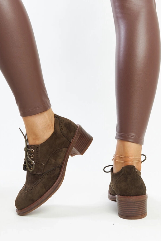 Zaļi zamšādas puszābaki ar papēžiem...