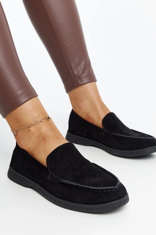 Melnas zamšādas Rumay kurpes