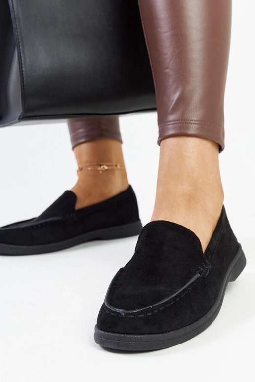 Melnas zamšādas Rumay kurpes