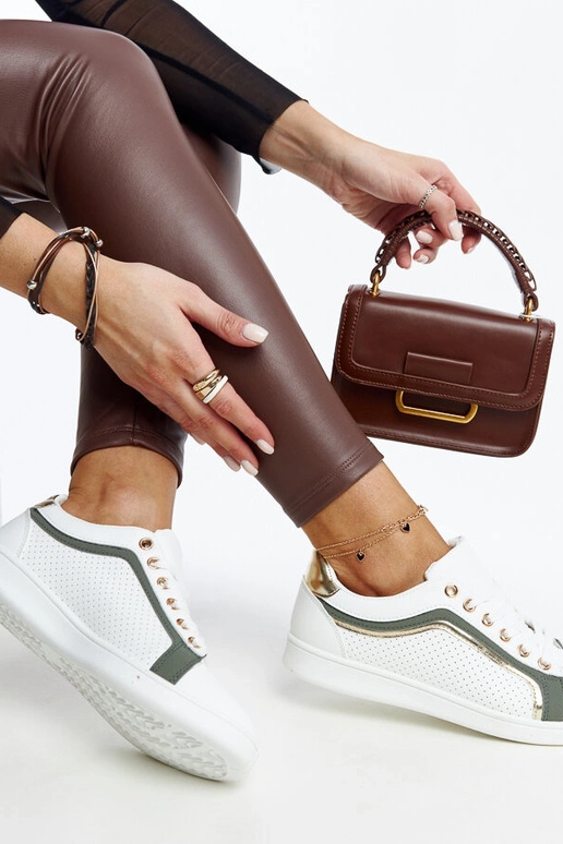 Baltas un zaļas Amal platformas kedas