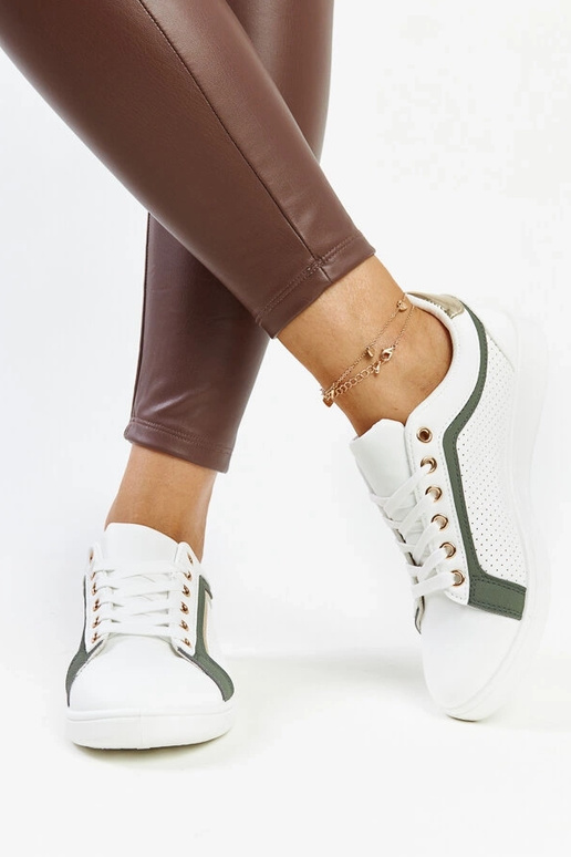 Baltas un zaļas Amal platformas kedas