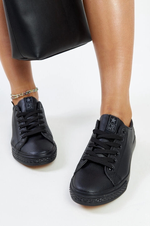 Melnas eko-ādas kedas Luz