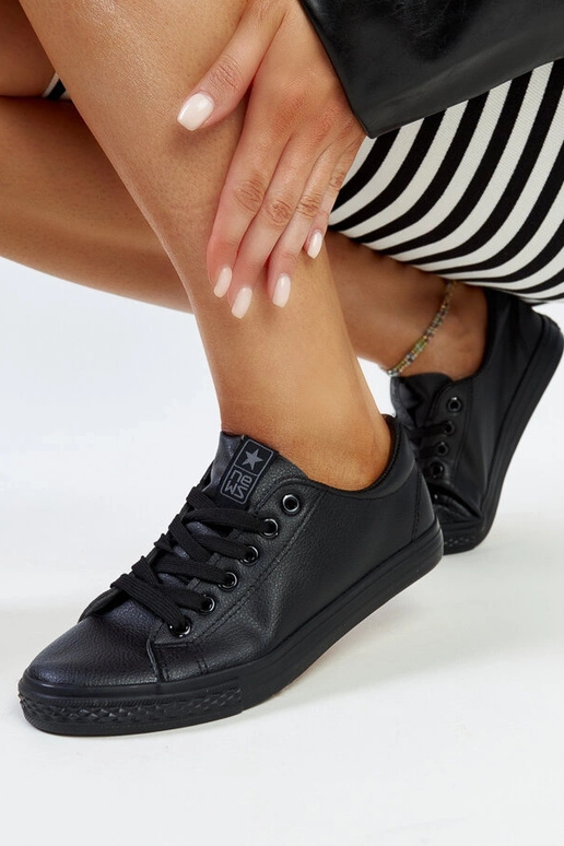 Melnas eko-ādas kedas Luz