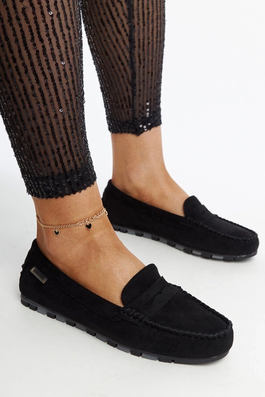 Melnas zamšādas mokasīnas Nafisah