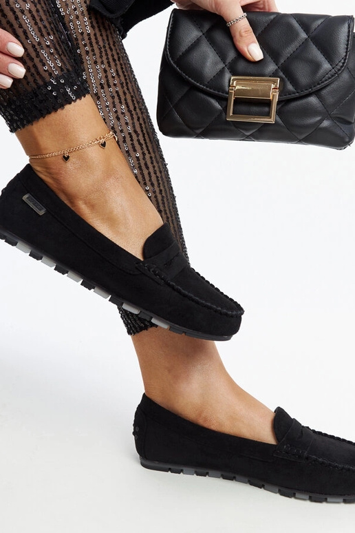 Melnas zamšādas mokasīnas Nafisah