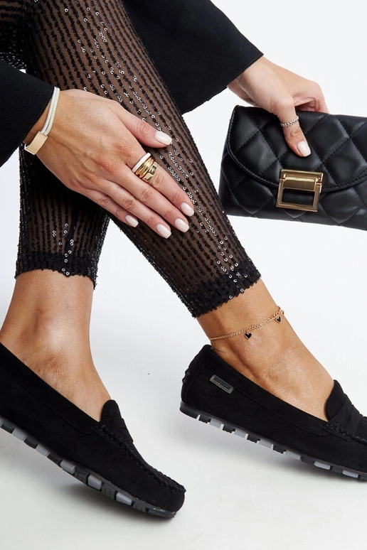 Melnas zamšādas mokasīnas Nafisah