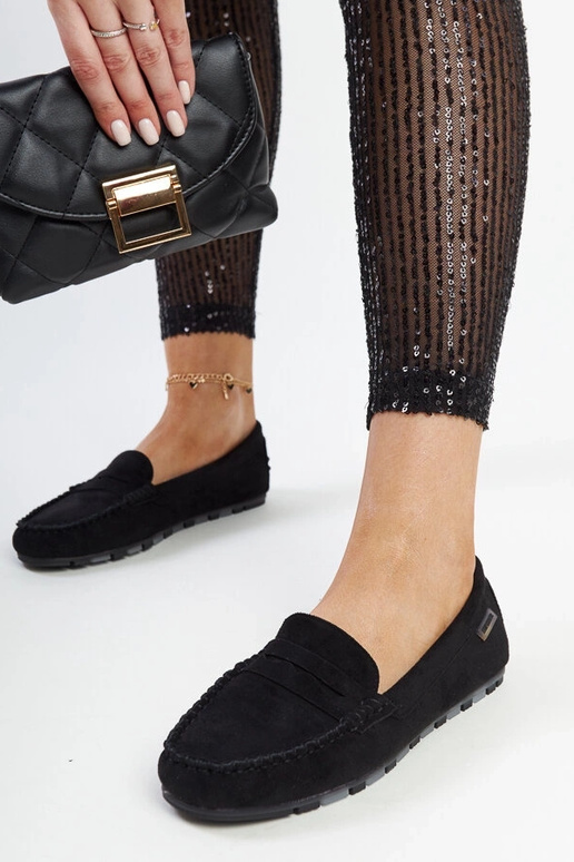 Melnas zamšādas mokasīnas Nafisah