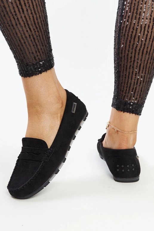 Melnas zamšādas mokasīnas Nafisah