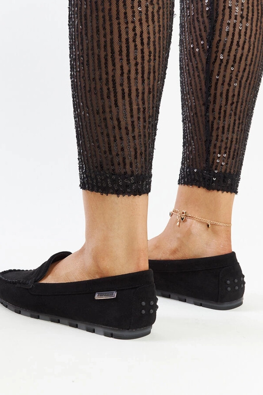 Melnas zamšādas mokasīnas Nafisah