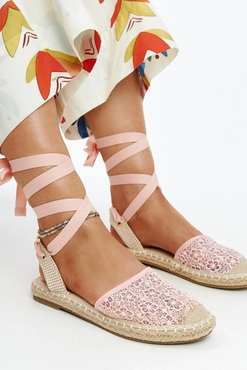 Teha Pink Lace Open Toe...