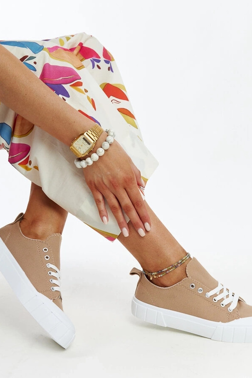 Eduarda brūnas auduma kedas