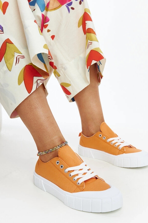 Eduarda oranža auduma kedas