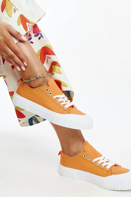 Eduarda oranža auduma kedas