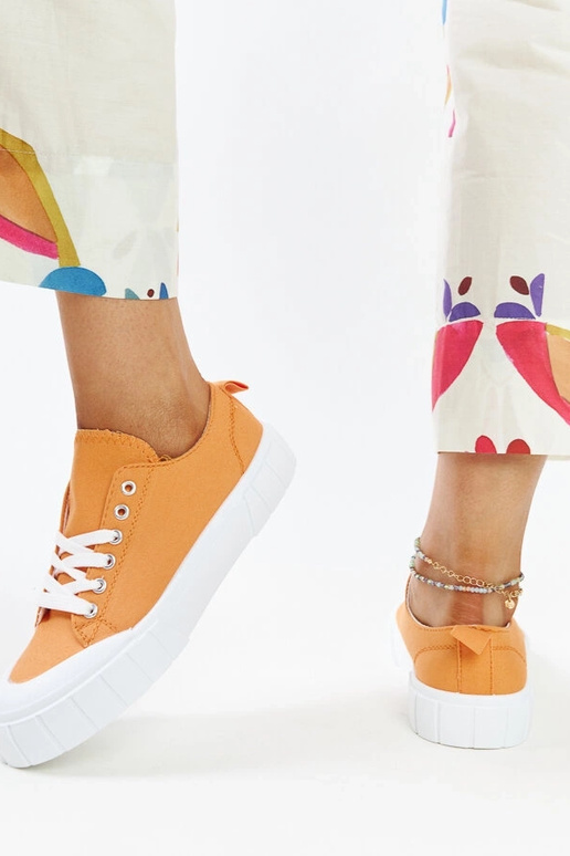 Eduarda oranža auduma kedas