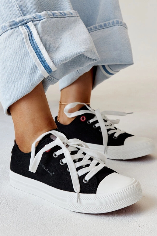 Melna auduma sieviešu kedas CROSS JEANS