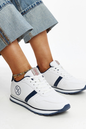 CROSS JEANS baltas un tumši zilas sieviešu kedas