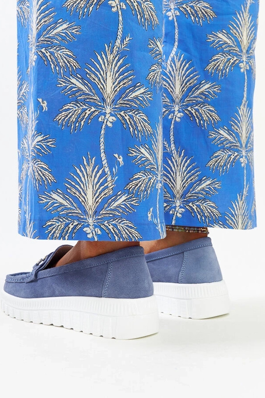 Zili ādas puszābaki ar dekoratīvu...