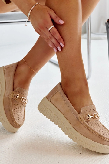 Beige ādas puspārī ar... 2