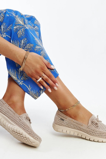 Brūni mokasīni ar ādas...