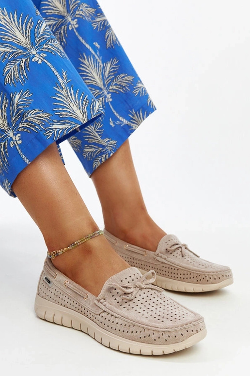 Brūni mokasīni ar ādas iešuvumu Barika