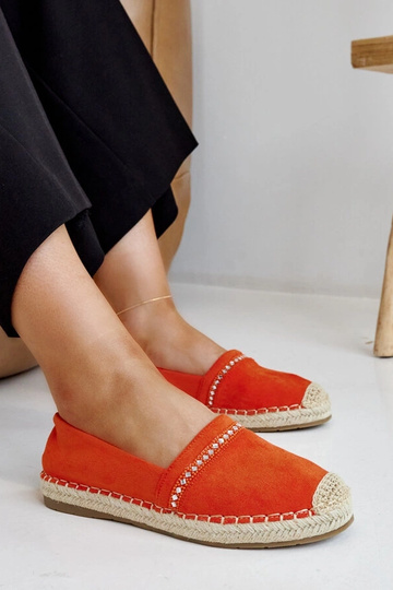 Oranžās espadrilas ar cirkoniem Abia