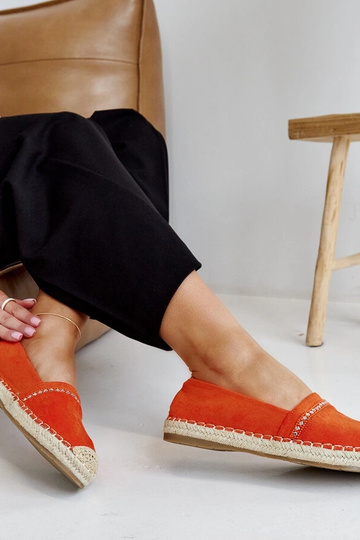 Oranžās espadrilas ar cirkoniem Abia 2