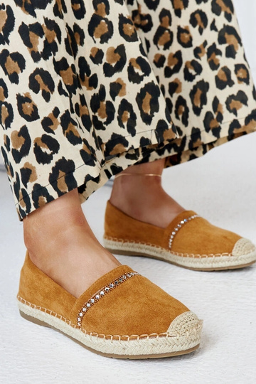 Brūnas espadrilas ar cirkoniem Abia