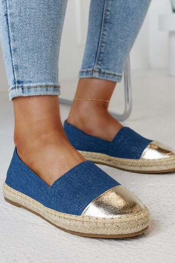 Surānas zilās un zelta mirdzošās espadrilas 2
