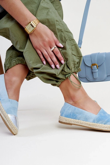 Surānas zilās un sudraba mirdzošās espadrilas 2