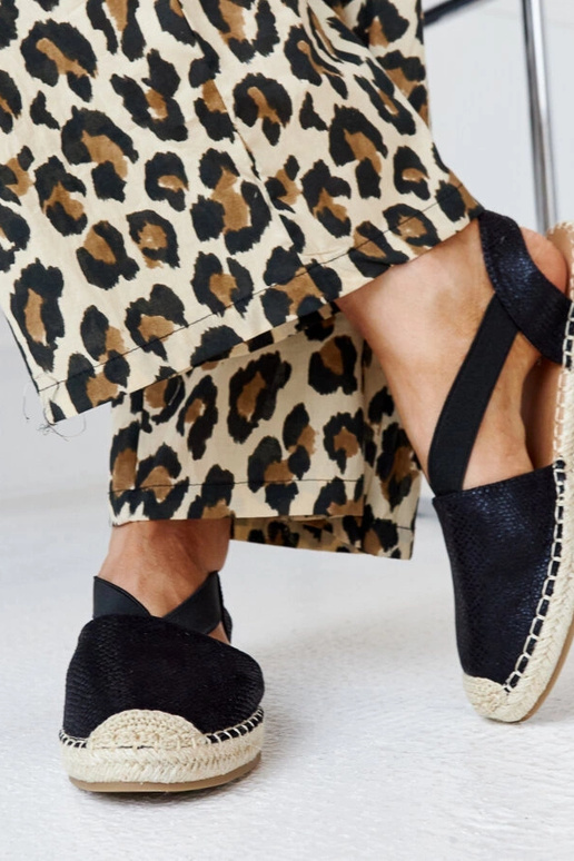 Tharn's Black Open Toe Espadrilles